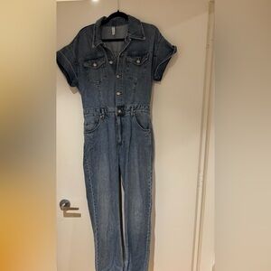 Zara Light Blue Denim Jumpsuit